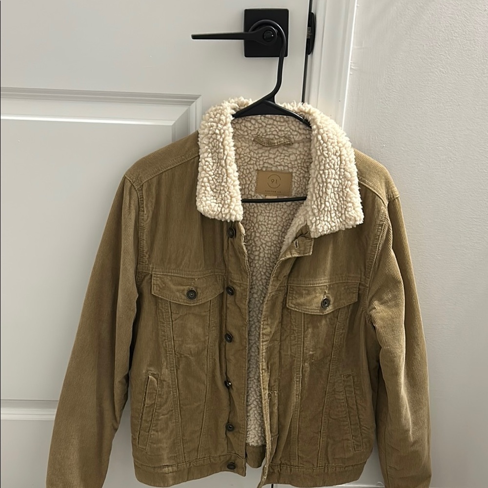 Tan Corduroy Sherpa Jacket